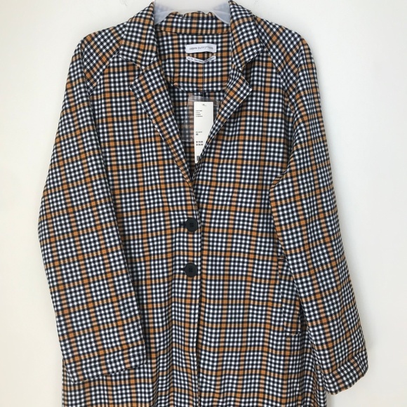 UO Checkered Button-Front Duster Coat - Picture 6 of 7